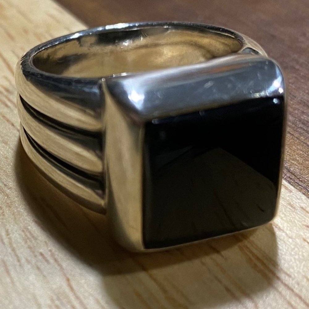 Retired James Avery Square Onyx Ring - image 2